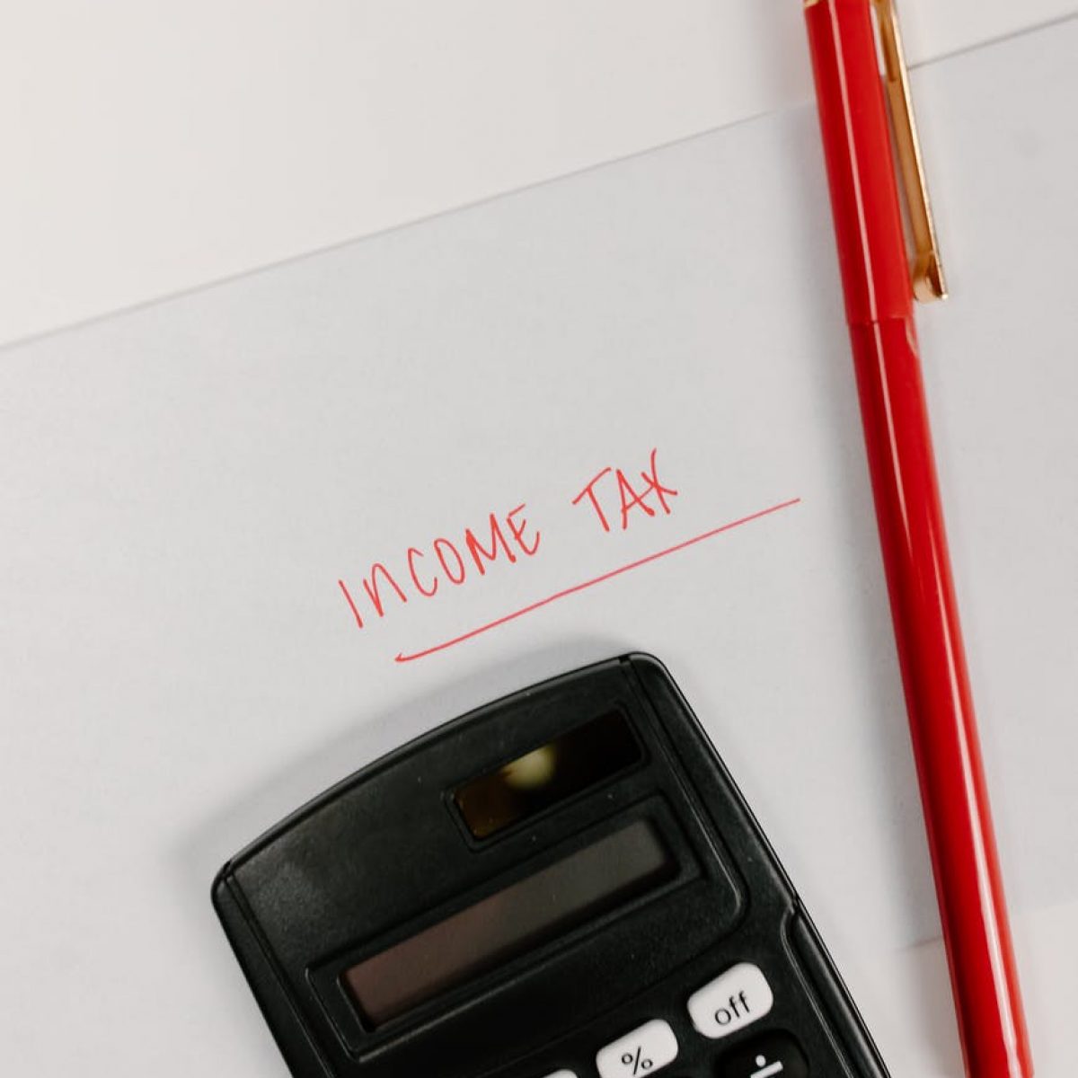 black calculator on the table