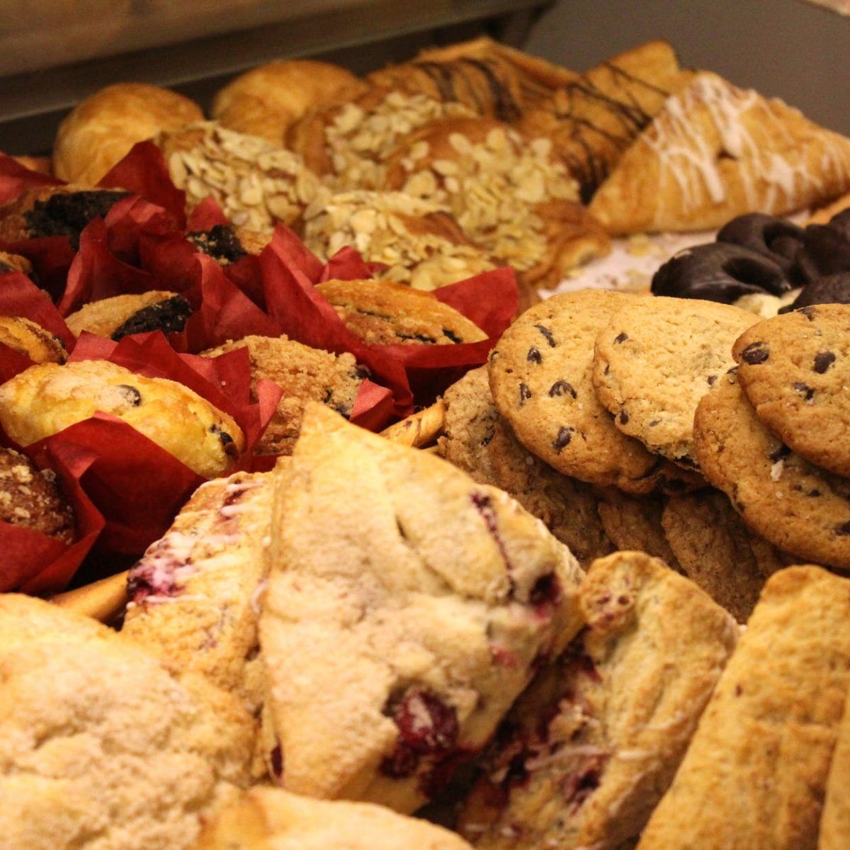 selective photo of cookies on container