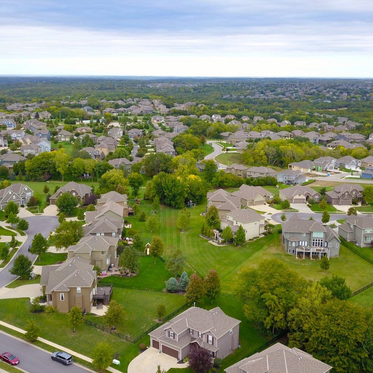 aerial photography of gray houses