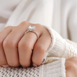 a person wearing an engagement ring