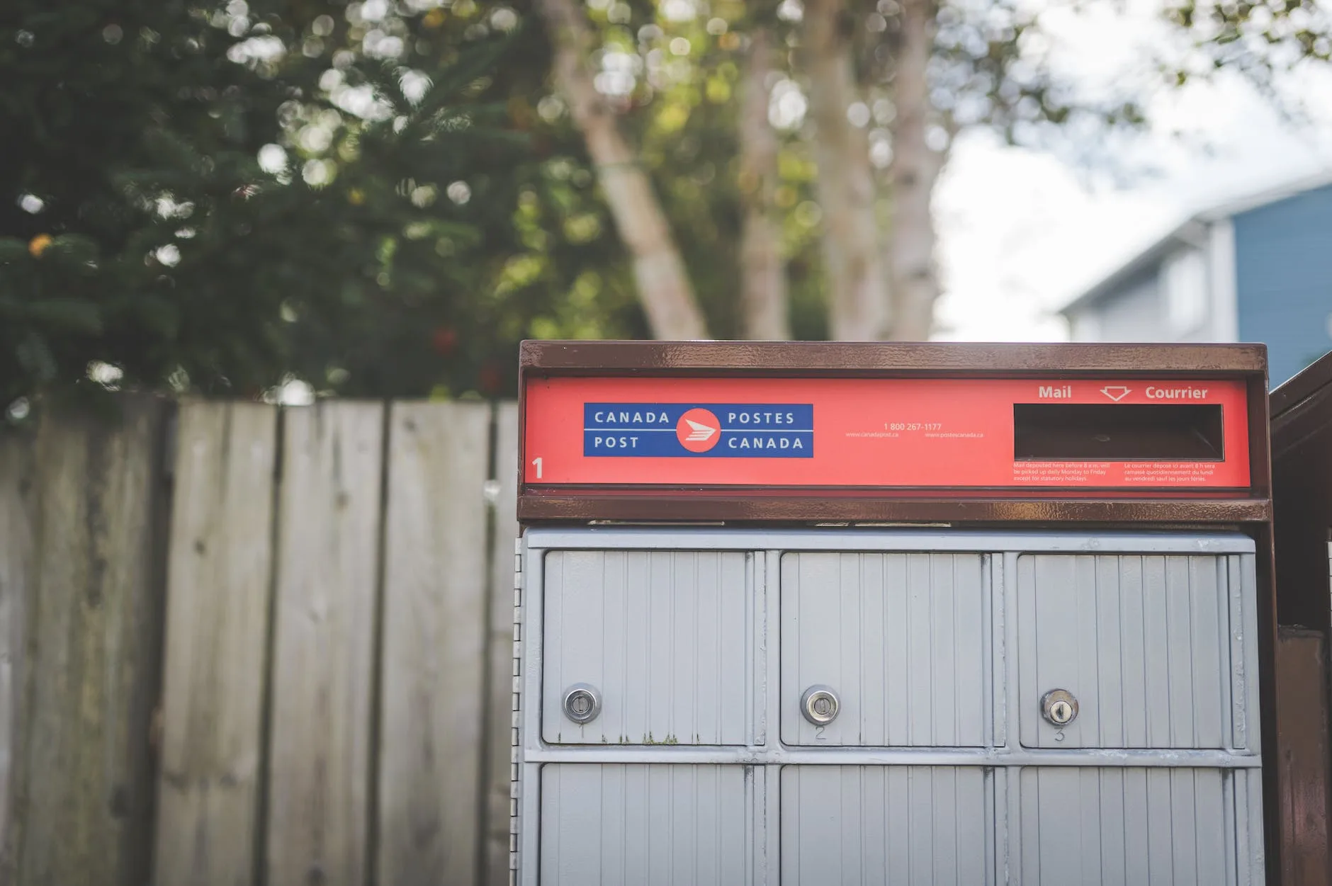 red and gray mailbox