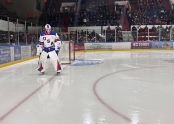 Hometown Hero Carey Terrance Scores Goal in World Juniors Game at Ed Lumley Arena