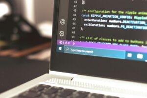 black and white laptop computer